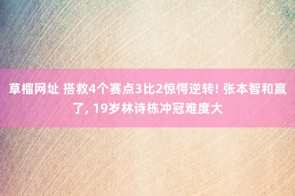 草榴网址 搭救4个赛点3比2惊愕逆转! 张本智和赢了, 19岁林诗栋冲冠难度大