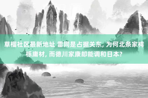 草榴社区最新地址 雷同是占据关东， 为何北条家樗栎庸材， 而德川家康却能调和日本?