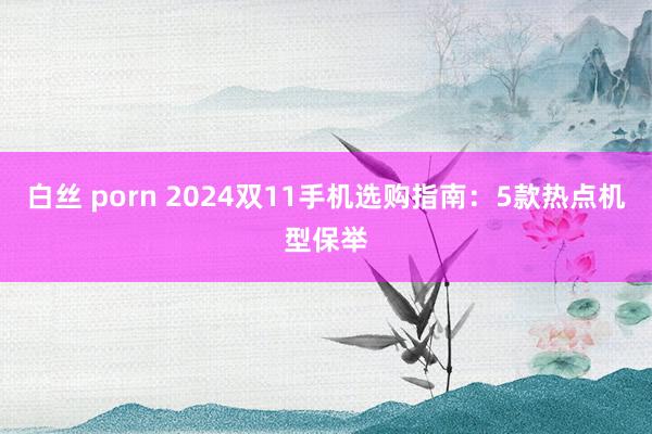 白丝 porn 2024双11手机选购指南：5款热点机型保举