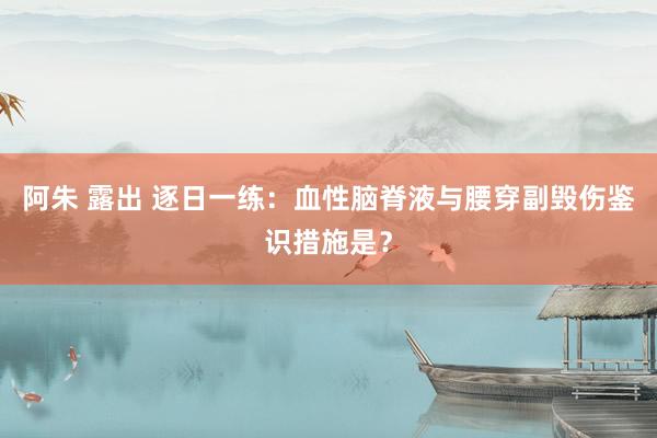 阿朱 露出 逐日一练：血性脑脊液与腰穿副毁伤鉴识措施是？