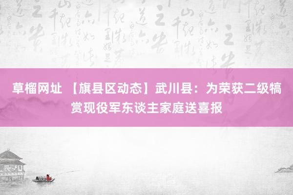 草榴网址 【旗县区动态】武川县：为荣获二级犒赏现役军东谈主家庭送喜报
