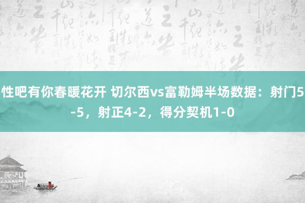 性吧有你春暖花开 切尔西vs富勒姆半场数据：射门5-5，射正4-2，得分契机1-0
