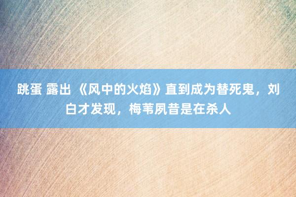 跳蛋 露出 《风中的火焰》直到成为替死鬼，刘白才发现，梅苇夙昔是在杀人