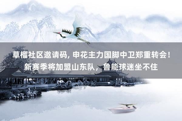 草榴社区邀请码， 申花主力国脚中卫郑重转会！新赛季将加盟山东队，鲁能球迷坐不住