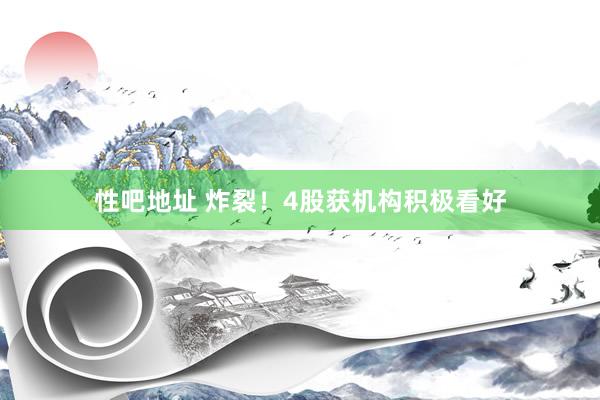 性吧地址 炸裂！4股获机构积极看好