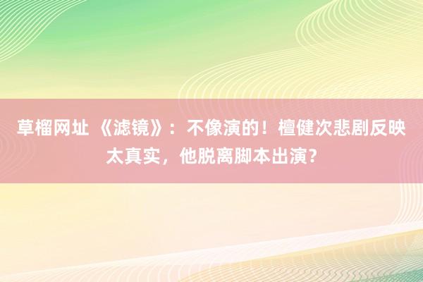 草榴网址 《滤镜》：不像演的！檀健次悲剧反映太真实，他脱离脚本出演？