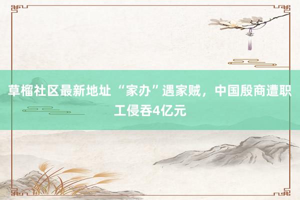 草榴社区最新地址 “家办”遇家贼，中国殷商遭职工侵吞4亿元