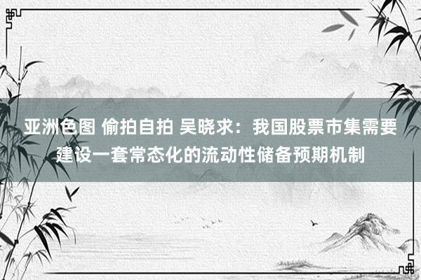 亚洲色图 偷拍自拍 吴晓求：我国股票市集需要建设一套常态化的流动性储备预期机制