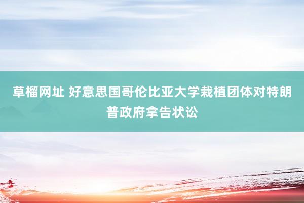 草榴网址 好意思国哥伦比亚大学栽植团体对特朗普政府拿告状讼
