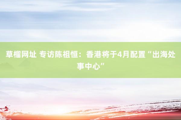 草榴网址 专访陈祖恒：香港将于4月配置“出海处事中心”