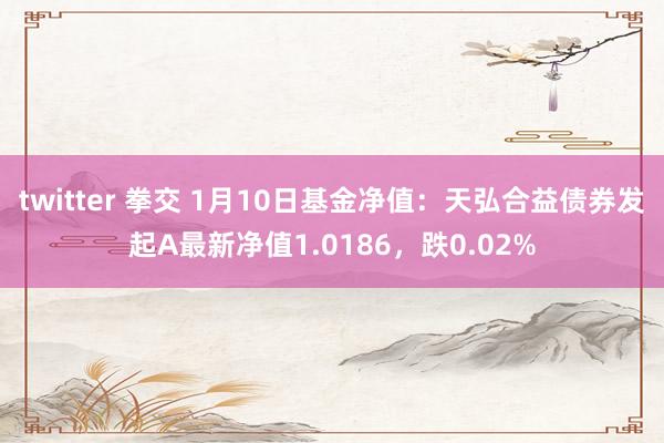 twitter 拳交 1月10日基金净值：天弘合益债券发起A最新净值1.0186，跌0.02%