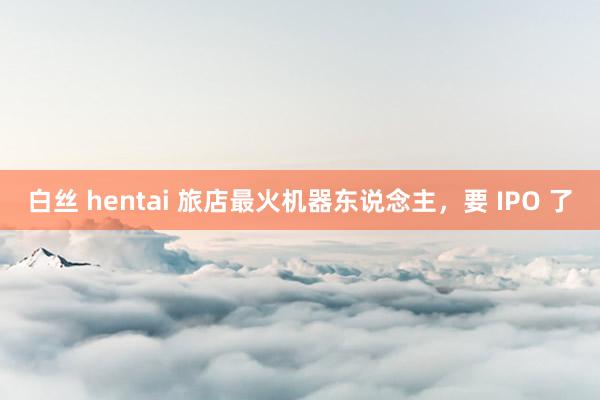 白丝 hentai 旅店最火机器东说念主，要 IPO 了