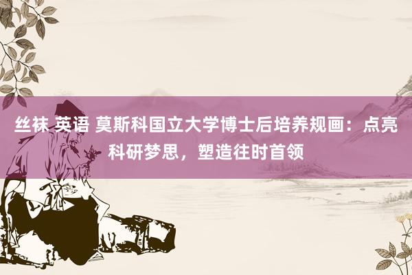 丝袜 英语 莫斯科国立大学博士后培养规画：点亮科研梦思，塑造往时首领