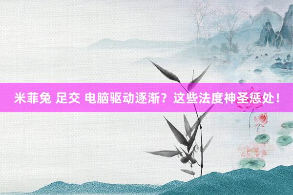 米菲兔 足交 电脑驱动逐渐？这些法度神圣惩处！