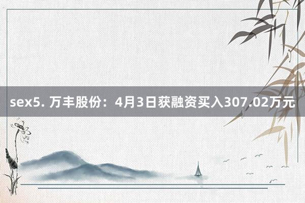 sex5. 万丰股份：4月3日获融资买入307.02万元