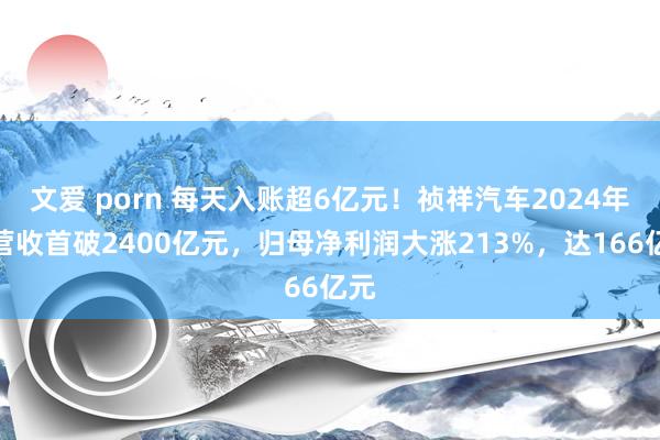 文爱 porn 每天入账超6亿元！祯祥汽车2024年度营收首破2400亿元，归母净利润大涨213%，达166亿元