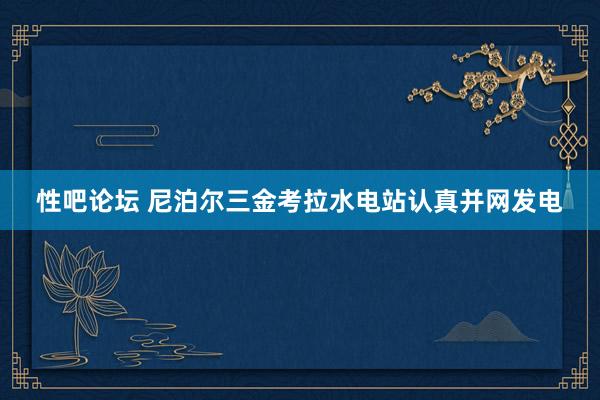 性吧论坛 尼泊尔三金考拉水电站认真并网发电