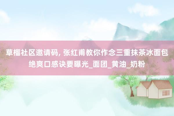 草榴社区邀请码, 张红甫教你作念三重抹茶冰面包绝爽口感诀要曝光_面团_黄油_奶粉