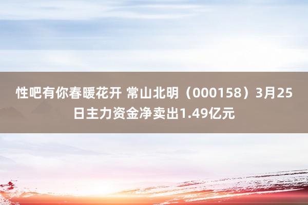 性吧有你春暖花开 常山北明（000158）3月25日主力资金净卖出1.49亿元