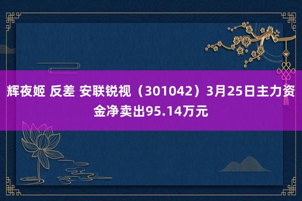 辉夜姬 反差 安联锐视（301042）3月25日主力资金净卖出95.14万元