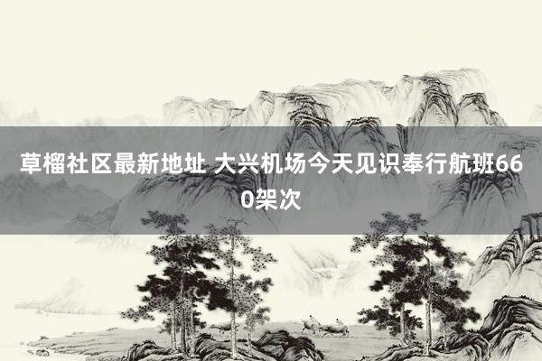 草榴社区最新地址 大兴机场今天见识奉行航班660架次