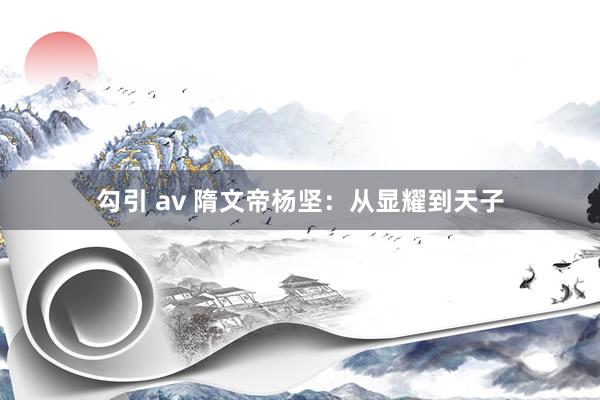 勾引 av 隋文帝杨坚：从显耀到天子