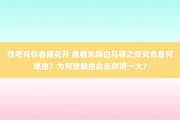 性吧有你春暖花开 唐朝末期白马驿之变究竟是何缘由？为何唐朝由此走向消一火？