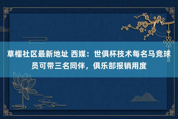 草榴社区最新地址 西媒：世俱杯技术每名马竞球员可带三名同伴，俱乐部报销用度