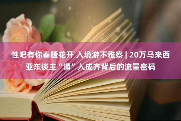 性吧有你春暖花开 入境游不雅察 | 20万马来西亚东谈主“涌”入成齐背后的流量密码