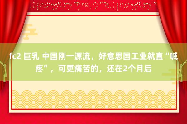 fc2 巨乳 中国刚一源流，好意思国工业就直“喊疼”，可更痛苦的，还在2个月后