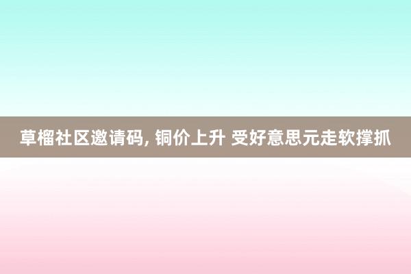 草榴社区邀请码, 铜价上升 受好意思元走软撑抓
